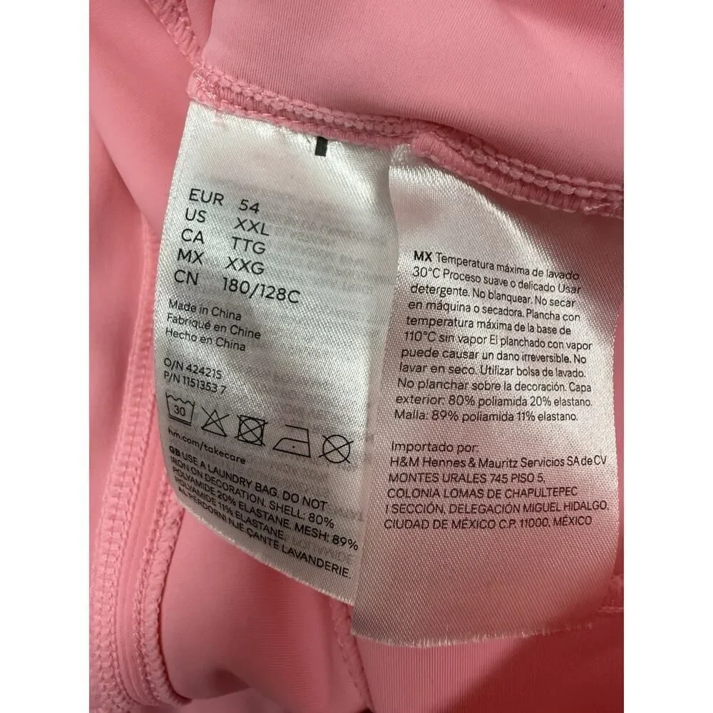 Mugler x H&M Pink Mesh Paneled Mini Dress Bodycon Long Sleeve 2XL - Picture 13 of 14